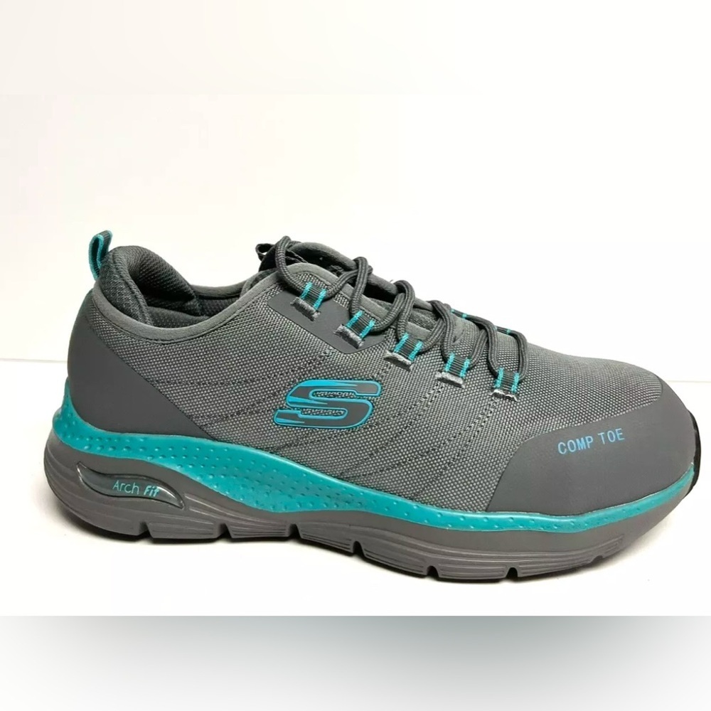 Skechers Womens Arch Fit Slip Resistant Ebinal Sneaker Gray Size 10 M